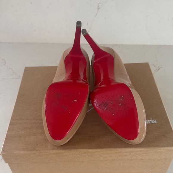 Christian Louboutin Nude Patent Leather Pumps - Picture 2 of 9